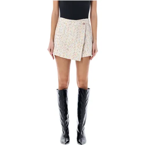 White Tweed Skort , female, Sizes: XS, S - Msgm - Modalova