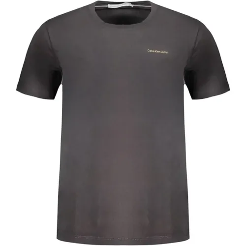 Schwarzes Baumwoll-T-Shirt mit Druck , Herren, Größe: 2XL - Calvin Klein - Modalova