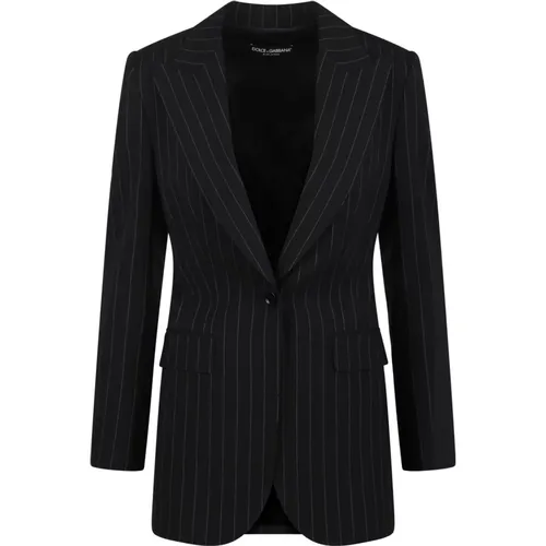 Gestreifter Blazer mit langen Ärmeln - Dolce & Gabbana - Modalova