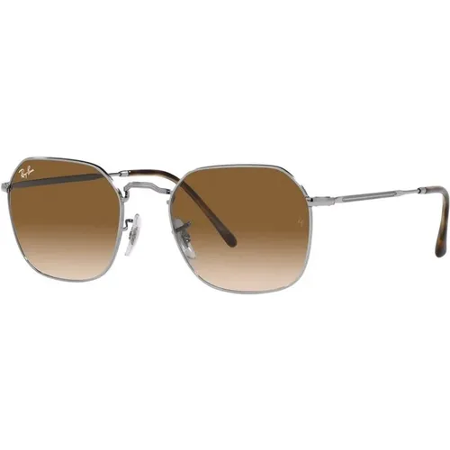 Metal Sunglasses in Gunmetal with Brown Lenses , unisex, Sizes: 53 MM - Ray-Ban - Modalova