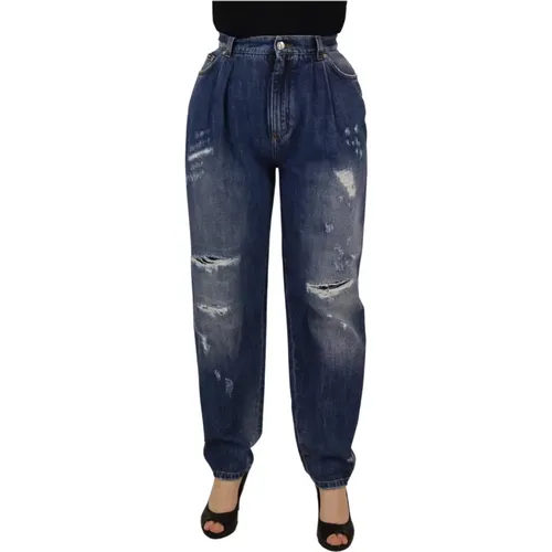 Schicke Blau Gewaschene High Waist Skinny Jeans,Loose-fit Jeans - Dolce & Gabbana - Modalova