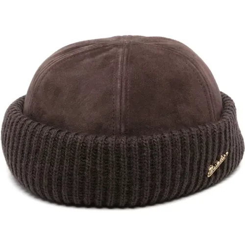 Coffee Suede Ribbed Trim Hat , female, Sizes: L, S, M - Borsalino - Modalova