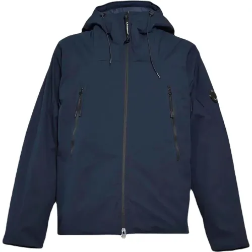 Blaue Pro-Tek Gepolsterte Kapuzenjacke , Herren, Größe: XL - C.P. Company - Modalova