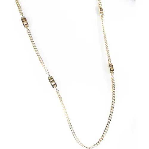 Pre-owned Dior necklace in gold metal , female, Sizes: ONE SIZE - Dior Vintage - Modalova