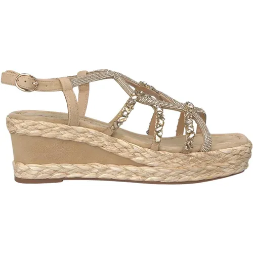 Sparkling Cross Strap Wedge Sandal , female, Sizes: 3 UK, 4 UK, 6 UK, 5 UK, 8 UK, 7 UK - Alma en Pena - Modalova