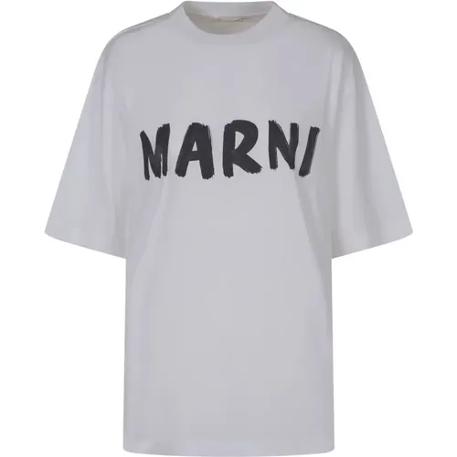 Logo-Print Baumwoll T-Shirt Marni - Marni - Modalova