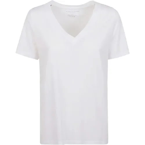 Weiße Lyocell Baumwolle T-shirts Polos , Damen, Größe: L - majestic filatures - Modalova
