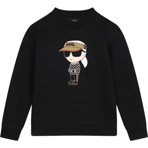 Logo Print Rundhalsausschnitt Sweatshirt Schwarz - Karl Lagerfeld - Modalova