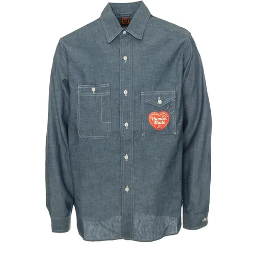 Chambray Arbeits Hemd , Herren, Größe: L - Human Made - Modalova