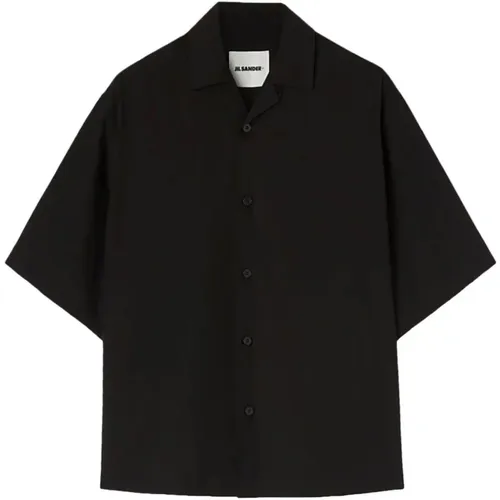 Cotton Shirt with Logo Label , male, Sizes: M, XL - Jil Sander - Modalova
