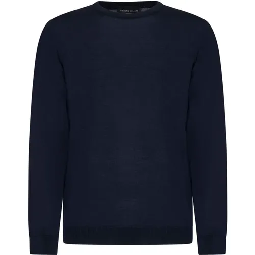 Blaue Pullover für Männer , Herren, Größe: M - Roberto Collina - Modalova