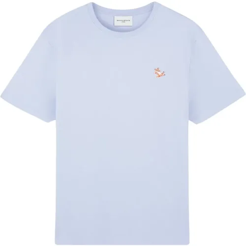 Chillax Fox T-Shirt in Hellblau , Herren, Größe: S - Maison Kitsuné - Modalova