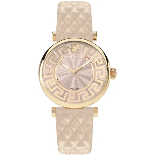 Lady Leather Analog Watch , female, Sizes: ONE SIZE - Versace - Modalova