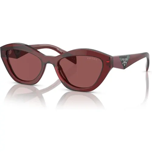 Rot Violette Transparente Sonnenbrille A02S , Damen, Größe: 52 MM - Prada - Modalova