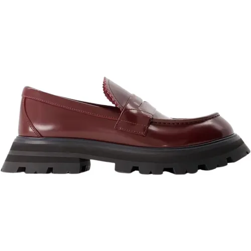 Loafers - Leather - Dark Burgundy , female, Sizes: 4 UK, 6 UK, 7 UK, 3 UK, 8 UK, 2 UK, 5 UK - alexander mcqueen - Modalova