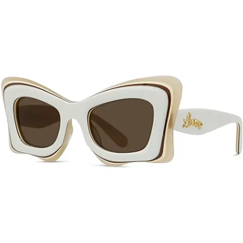 Weiße Sonnenbrille Damen Accessoires Ss24 - Loewe - Modalova