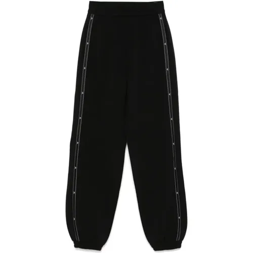 Jersey Trousers with Logo Tape , female, Sizes: L, XS - Emporio Armani - Modalova