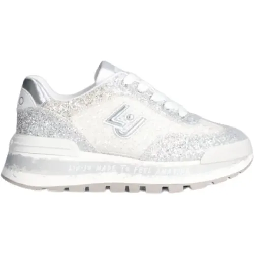 Glitter Silver Flat Sneakers , female, Sizes: 5 UK, 8 UK, 6 UK - Liu Jo - Modalova