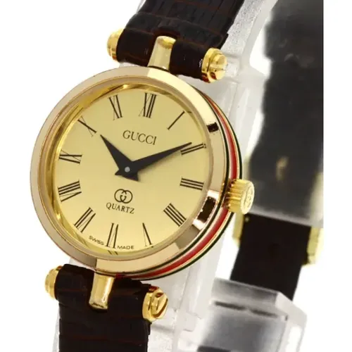 Pre-owned Leder watches - Gucci Vintage - Modalova