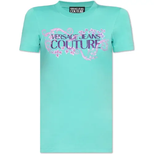 T-Shirt mit Druck , Damen, Größe: M - Versace Jeans Couture - Modalova