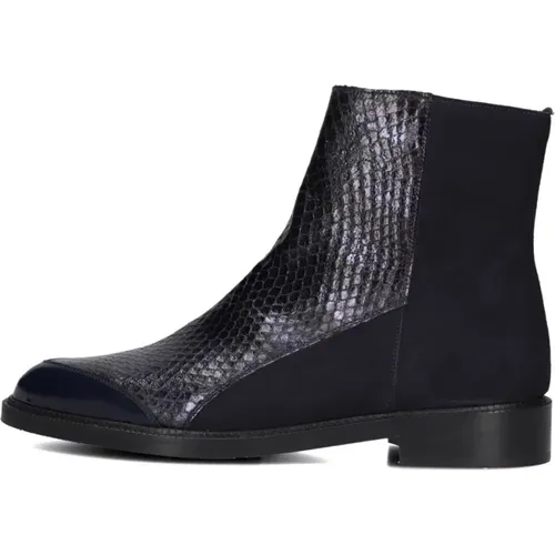 Blaue Wildleder Stiefeletten Eleganter Stil , Damen, Größe: 40 EU - Pertini - Modalova