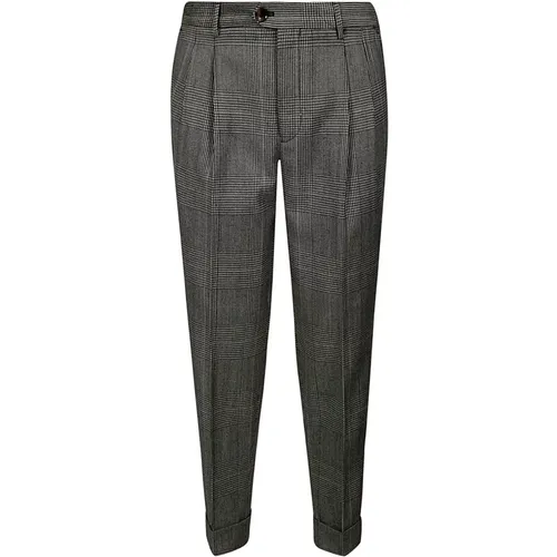 Patterned Check Trousers with Pleats , male, Sizes: XL - PT Torino - Modalova