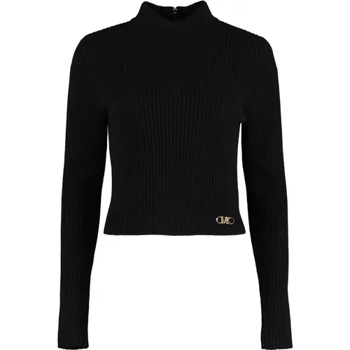 Gerippter Kragen Merinowollpullover , Damen, Größe: M - Michael Kors - Modalova