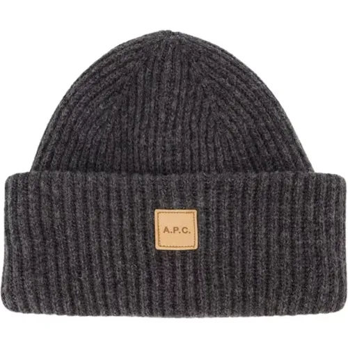 Ultrafine Merinos Cashmere Beanie Anthracite Grey , male, Sizes: ONE SIZE - A.p.c. - Modalova