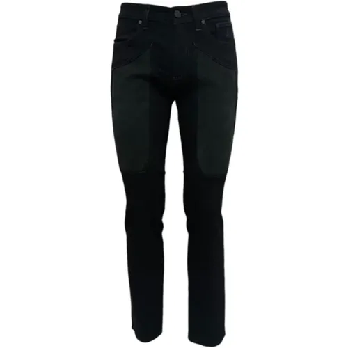 Slim Fit Alcantara Patch Jeans , Herren, Größe: W40 - Jeckerson - Modalova