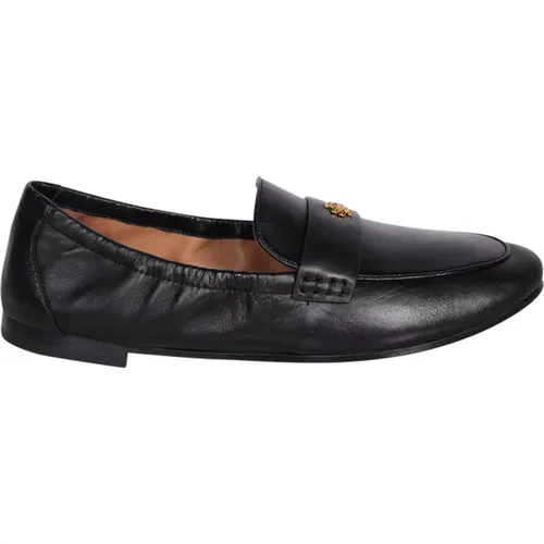 Schwarze Leder Ballerinas , Damen, Größe: 39 EU - TORY BURCH - Modalova