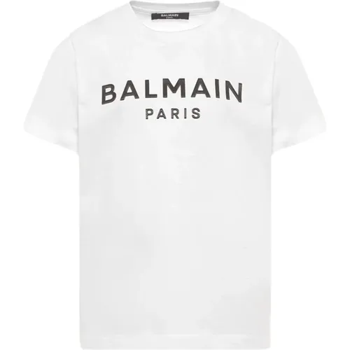Bedrucktes Baumwoll-T-Shirt mit Rundhalsausschnitt - Balmain - Modalova