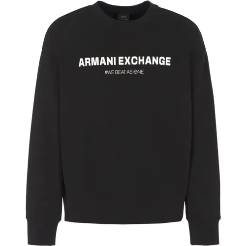 Herren Sweatshirt ohne Kapuze , Herren, Größe: XL - Armani Exchange - Modalova