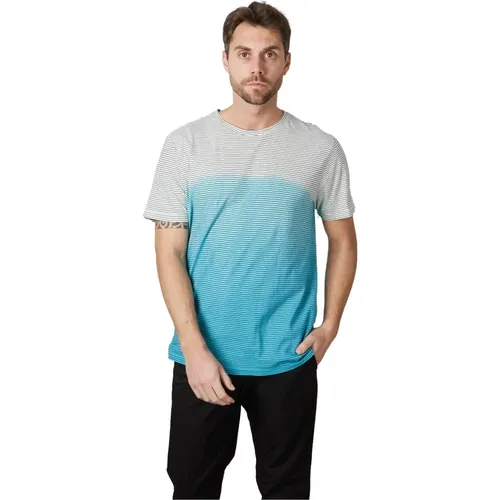 Türkise T-Shirts mit kurzem Ärmel und Verlauf , Herren, Größe: XL - Amaránto - Modalova