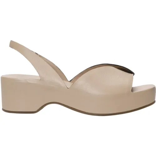 Leather Platform Sandals , female, Sizes: 5 UK - DEL Carlo - Modalova