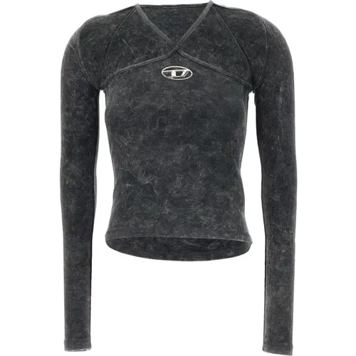 Schwarzes Top , Damen, Größe: M - Diesel - Modalova