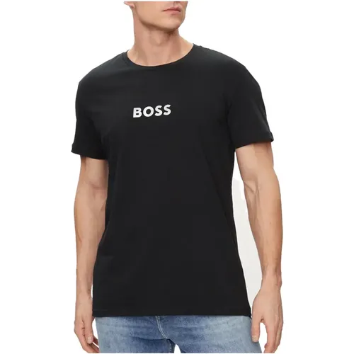 Schwarzes Baumwoll-Logo-T-Shirt , Herren, Größe: XL - Hugo Boss - Modalova