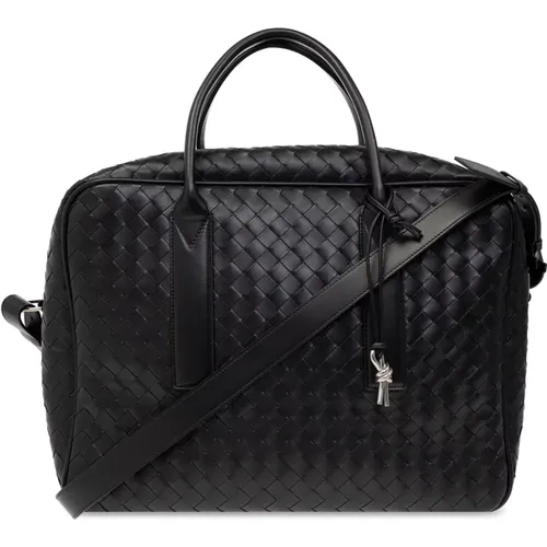 Leather duffel bag , male, Sizes: ONE SIZE - Bottega Veneta - Modalova