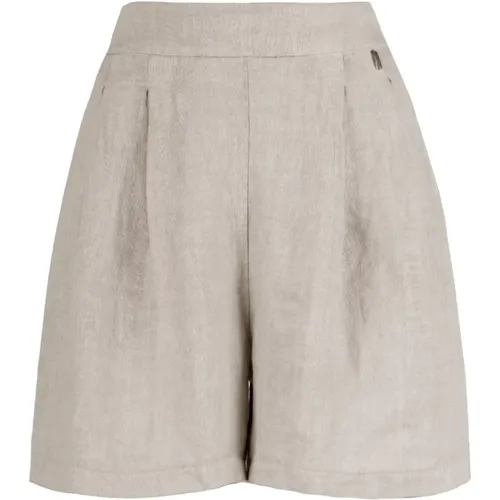 Linen Bermuda Shorts , female, Sizes: 2XL, S, XS, M, L - BomBoogie - Modalova