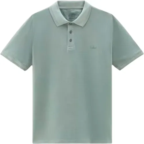 Mackinack Polo in Sage color , male, Sizes: XL, L, 2XL, M - Woolrich - Modalova