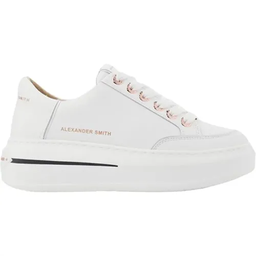 Trendige Sneakers in Weiß , Damen, Größe: 38 EU - Alexander Smith - Modalova