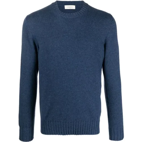 Blauer Cashmere-Rundhalspullover - PIACENZA 1733 - Modalova