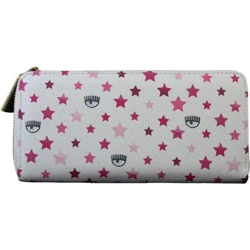 Large Clutch with Pink Stars , female, Sizes: ONE SIZE - Chiara Ferragni Collection - Modalova
