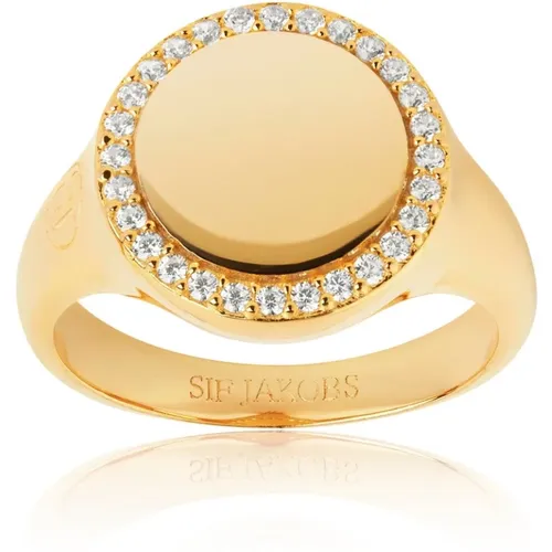 Eleganter Zirkonia Gold Ring , Damen, Größe: 58 MM - Sif Jakobs Jewellery - Modalova