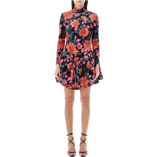 Velour Floral Mini Dress , female, Sizes: L - Rotate Birger Christensen - Modalova