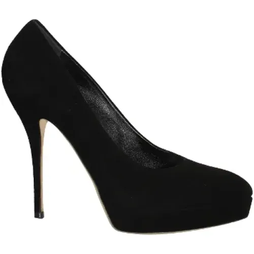 Pre-owned Suede heels , female, Sizes: 7 1/2 UK - Gucci Vintage - Modalova