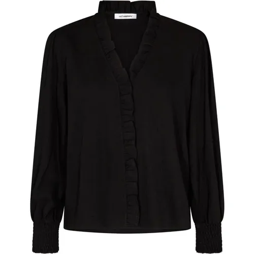 Feminine Frill Shirt with Smock Cuffs , female, Sizes: S, XL, L - Co'Couture - Modalova