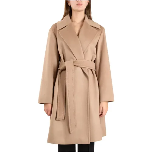 Tiger Wool Coat with Shawl Collar , female, Sizes: XS, M, L - Max Mara Studio - Modalova