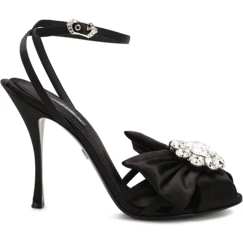 Elegant Crystal Sandals , female, Sizes: 3 UK - Dolce & Gabbana - Modalova