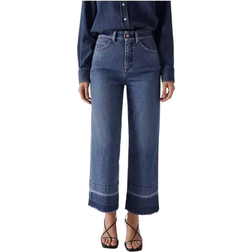 Cropped Faith Jeans , female, Sizes: W30 L28 - Salsa - Modalova