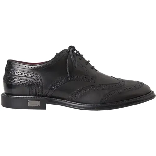 Schwarze Wingtip Oxford Formelle Schuhe - Dolce & Gabbana - Modalova